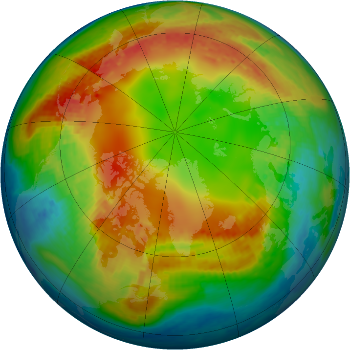 Arctic ozone map for 05 February 2002